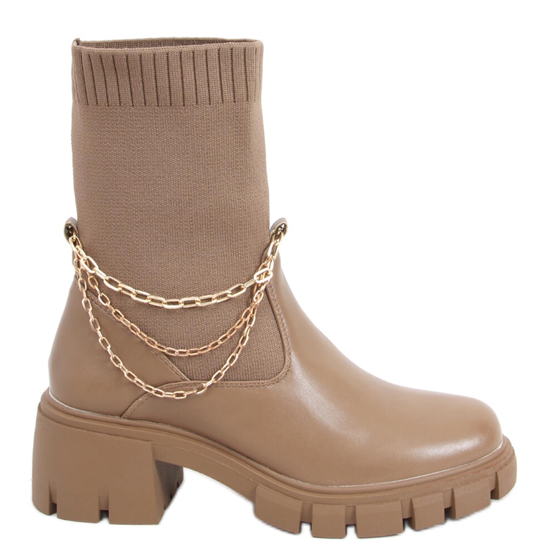 Čizme s gornjim dijelom čarapa od Grace Khaki kaki