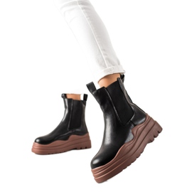 TRENDI Čizme Chelsea na modnoj platformi crna