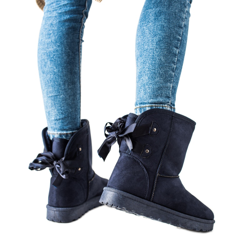 TRENDI Mukluki s mašnom mornarsko plava