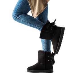 TRENDI Mukluki s mašnom crna