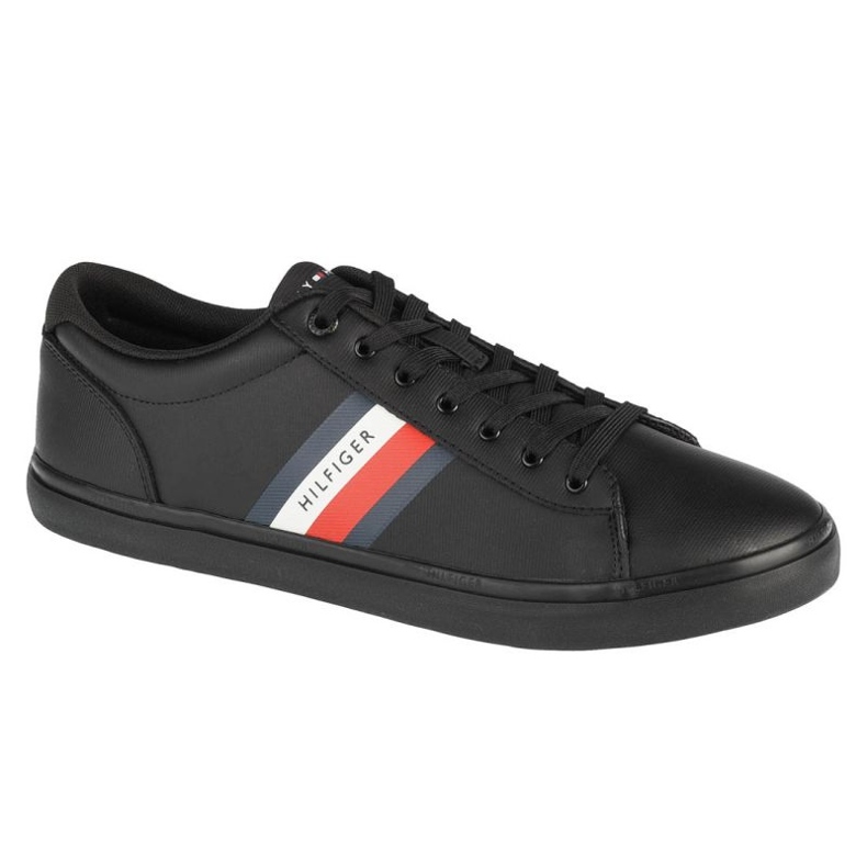 Tommy Hilfiger Essential kožne cipele Vulc Stripes FM0FM03722-BDS crno