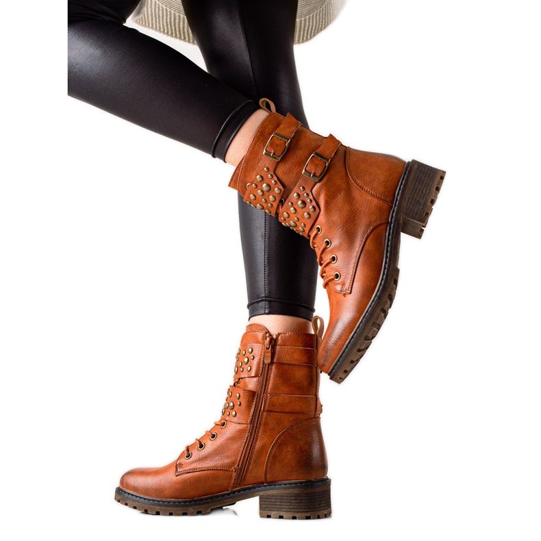 Super Mode Čizme od deve vezene smeđa