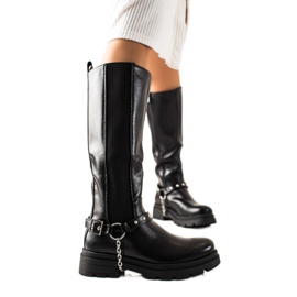 Sixth Sense Čizme na platformi s ornamentom crna