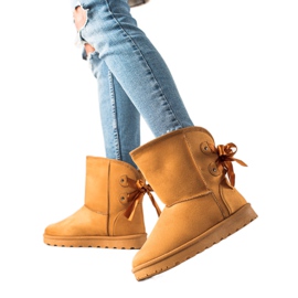 TRENDI Mukluki s mašnom žuta boja