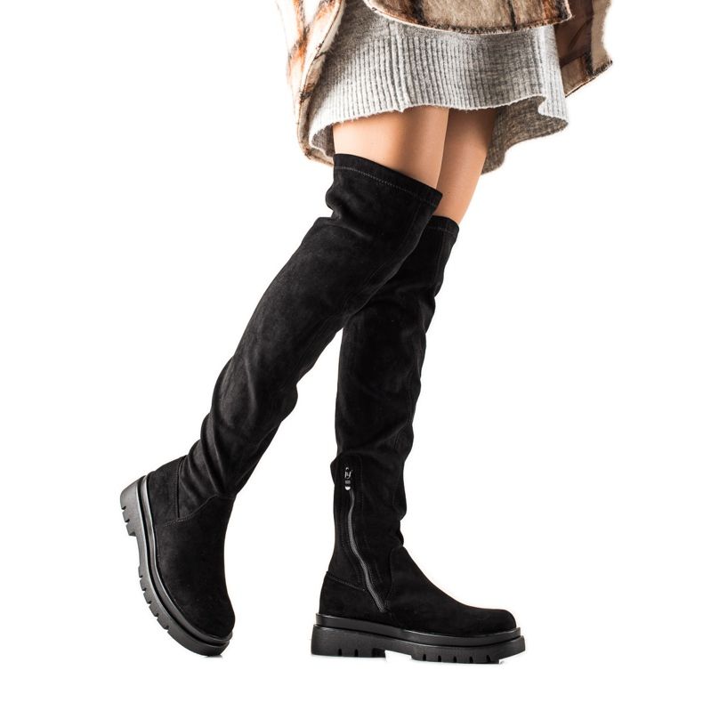 Sixth Sense Čizme od bedra od antilopa na platformi crno