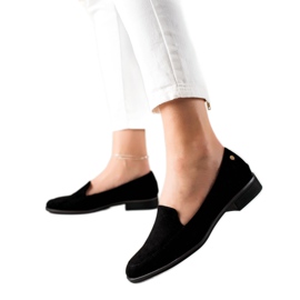 M.Daszyński Elegantne mokasine od antilopa crna