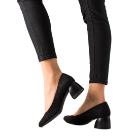 M.Daszyński Crne pumpice na niskim petama crna