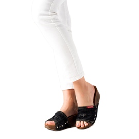 M.Daszyński Sandale na klin crna