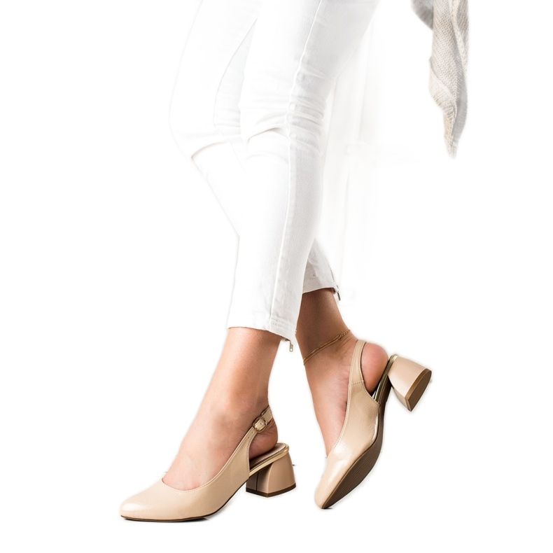 M.Daszyński Pumpe s otkrivenom petom bež