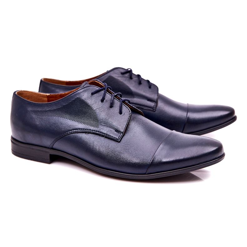 Bednarek Polish Shoes Muške kožne papuče Bednarek Navy Blue plava