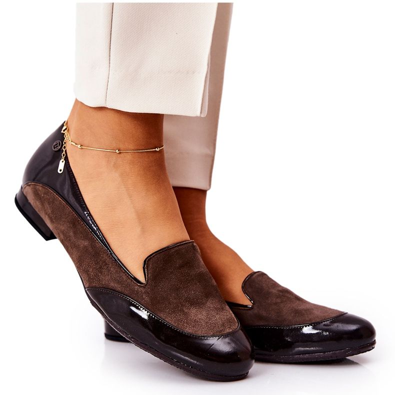 BM Kožne balerinke Monnari 0920-017 smeđe smeđa