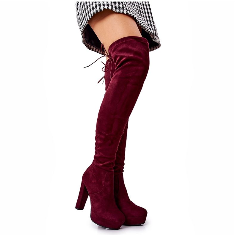 WS1 Suede čizme bordo Minesa crvena