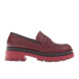Marco Shoes Loaferice s debelim potplatom crvena