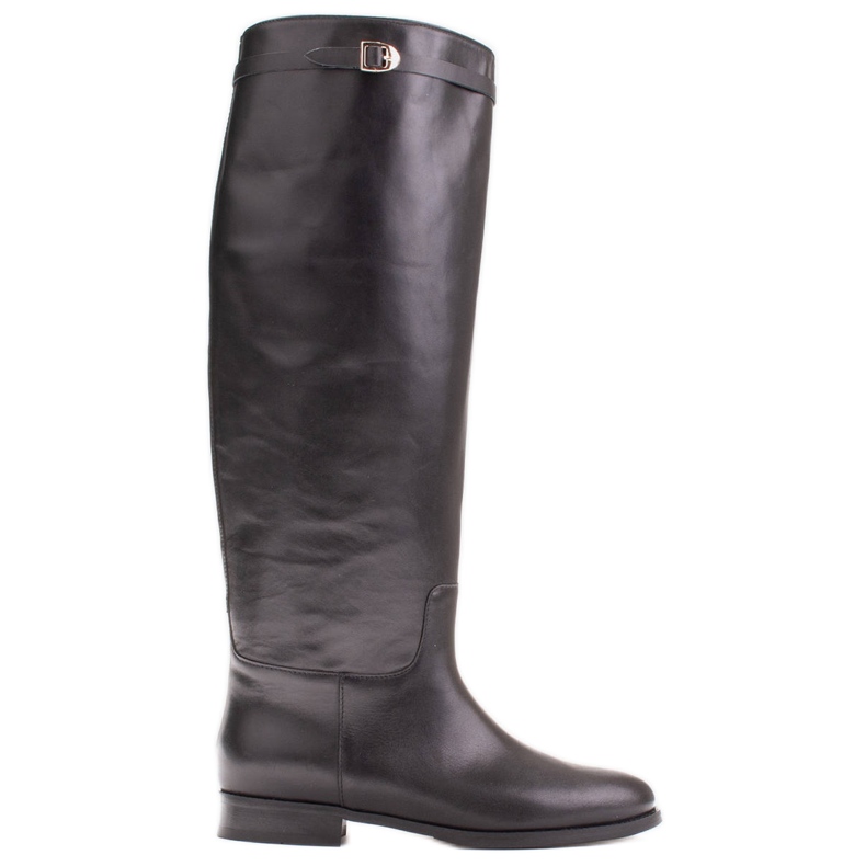 Marco Shoes Kožne čizme za široki tele crno