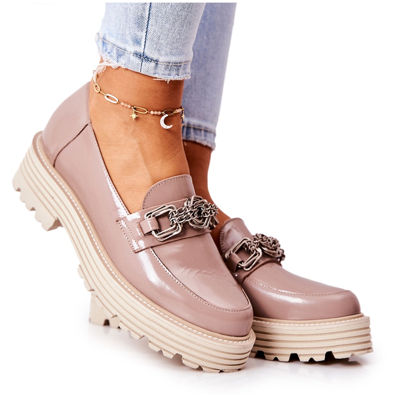 Ženske cipele naočale Kožne tamno bež boje Laura Messi 2383