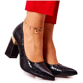 Lewski Shoes Kožne pumpe Lewski Snake 3117 crne crna