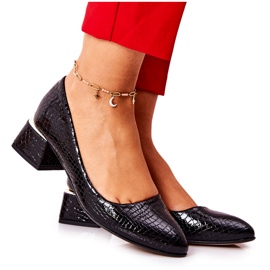 Lewski Shoes Kožne cipele od zmijske kože Lewski 3118 crne crna