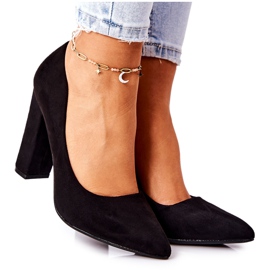 WS1 Suede pumpe na crnom Valoris baru crna