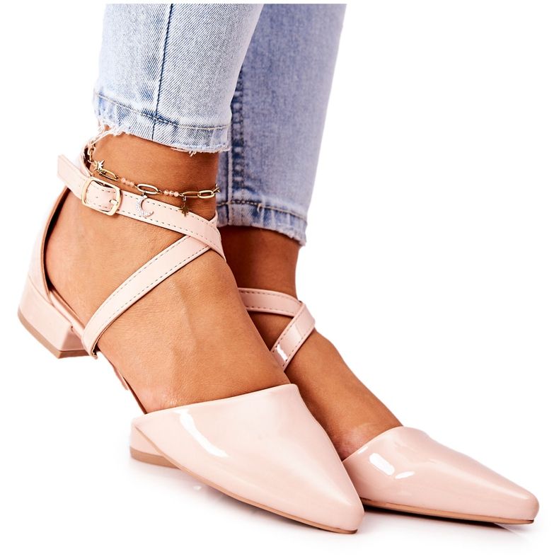 WS1 Patentne pumpice na niske pete Bež Giovanna