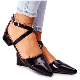 WS1 Patentirane crne Giovanna cipele na niske pete crna