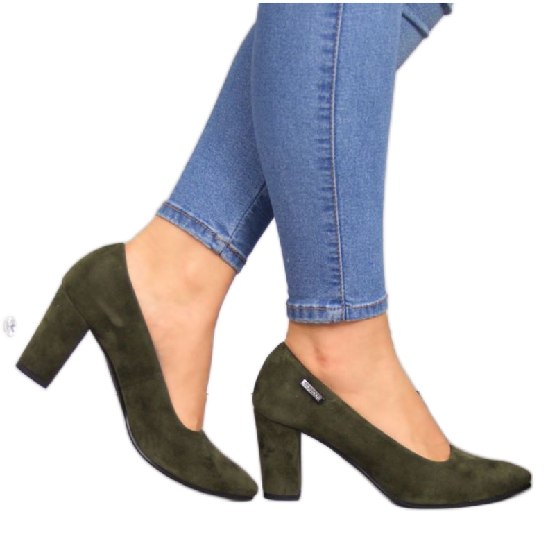 Pumpe na post Monique W AN866J maslina kaki zelena