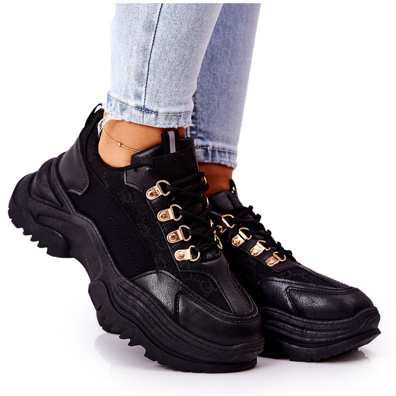 PM1 Sportske cipele na platformi Black Flynn crno