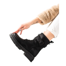 Super Mode Čizme na vezanje s kopčom crna