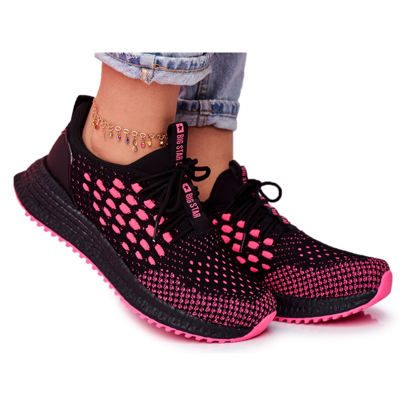 Ženske sportske cipele Tenisice Big Star Black Fuchsia FF274964 crno ružičasta