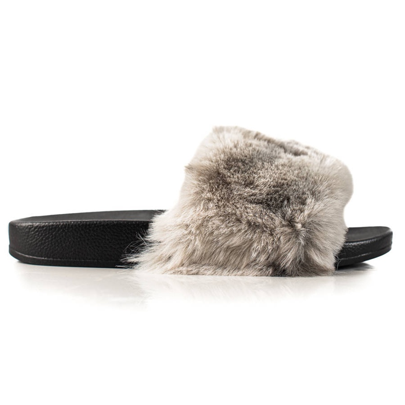 TRENDI Papuče s krznom siva
