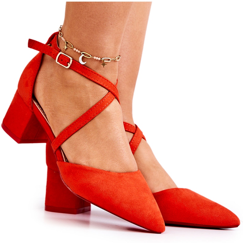 WS1 Pumpe na šanku sa špic Orange Jodie crvena naranča