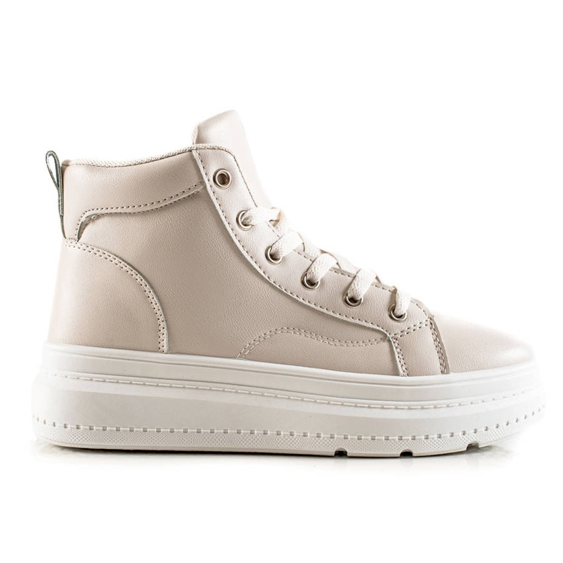 Renda Visoke tenisice s eko kožom bež