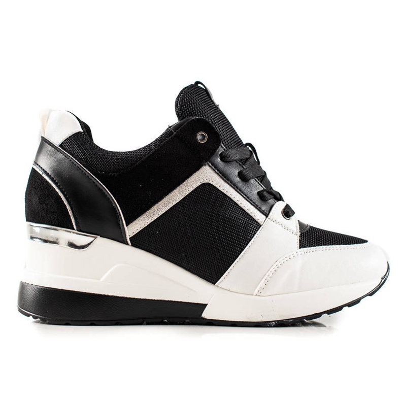 TRENDI Lagane tenisice na klin bijela crno