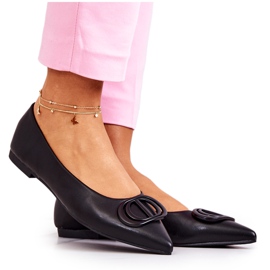 PS1 Kožne balerine u špic crnoj Rachelle crna