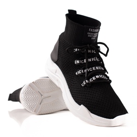 TRENDI Lagane tenisice od tekstila crna