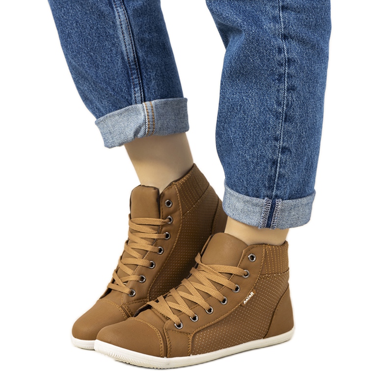 Smeđe tenisice Chartier visoke do gležnjeva smeđa