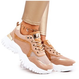 FS2 Tenisice na platformi Brown Sallie bež zlatni