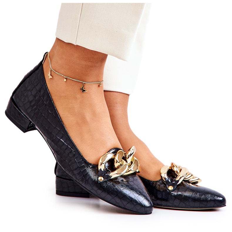 PA2 Kožne cipele sa zmijom crne Elissabeth crno