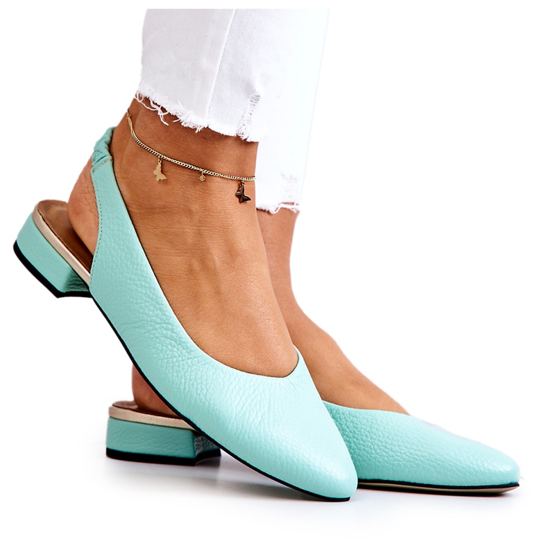 PA2 Kožne vanjske zelene Noreen Balerina visoke pete zelena