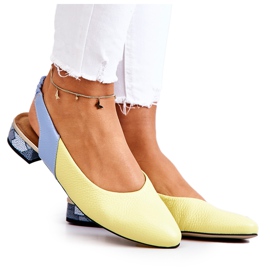 PA2 Kožna balerina s otvorenom petom žuto-plava noreen žuta boja