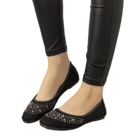 Ružičaste balerinke od čipke s kubičnim cirkonijem na istočnoj strani crna