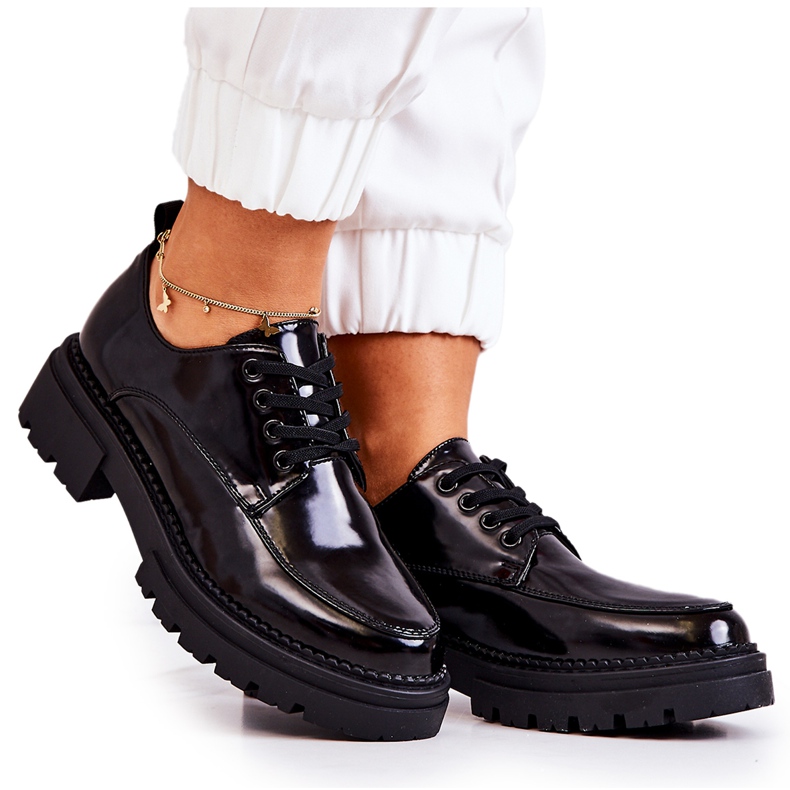 PL5 Lakirane cipele na vezanje La.Fi Black Joselin crno