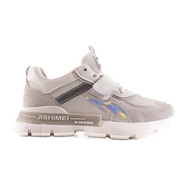 TRENDI Sportske tenisice s čičak trakom siva