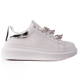 TRENDI Modne cipele s lančićem bijela