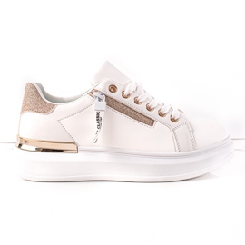 BUONAROTTI Bijele tenisice s ukrasnim patentnim zatvaračem bijela