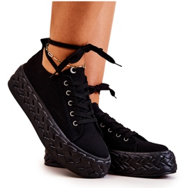 PS1 Tenisice na masivnoj crnoj platformi Suzane crna