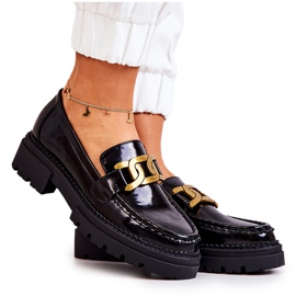 PL5 Lakirane mokasinke s La.Fi ukrasom Crna Laurene