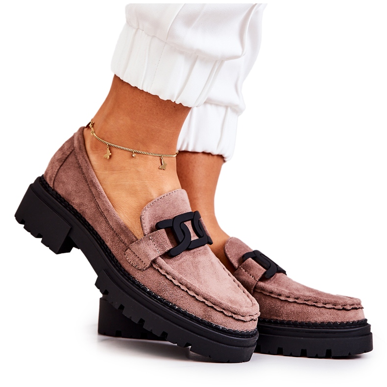 PL5 Suede mokasinke s La.Fi Cappucino Laurene ukrasom smeđa