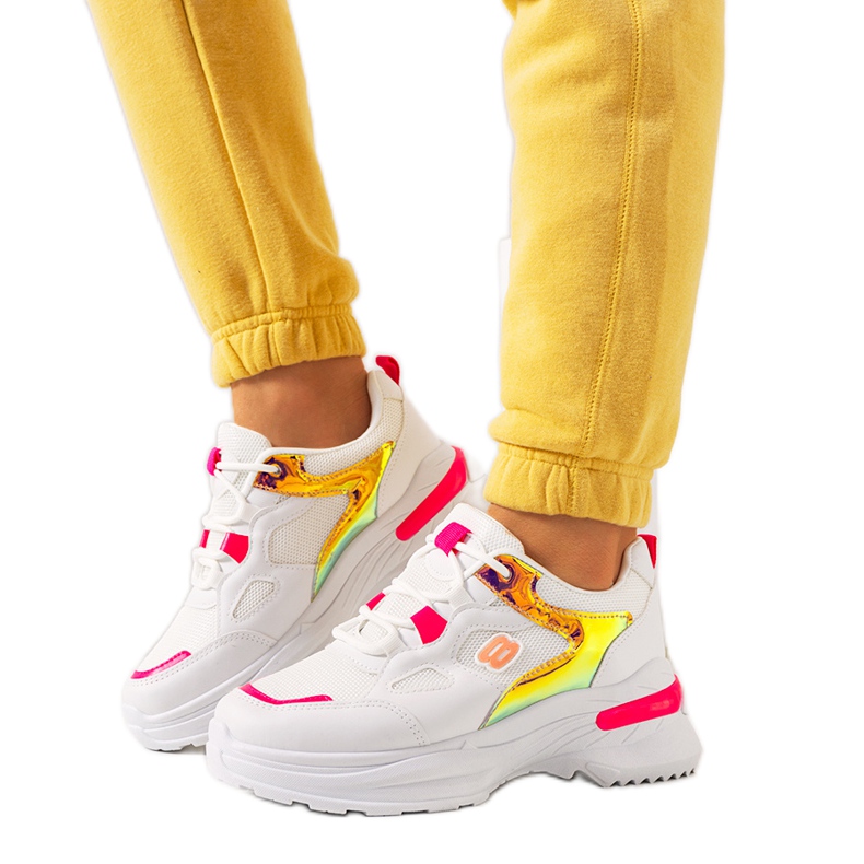 Bijele i ružičaste tenisice s Going holografskim umetcima bijela ružičasta