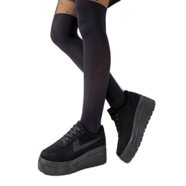 Crne tenisice na visokom botaničkom potplatu crna