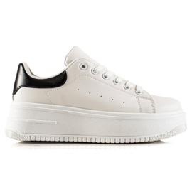 Fashion Modne tenisice na platformi bijela crna